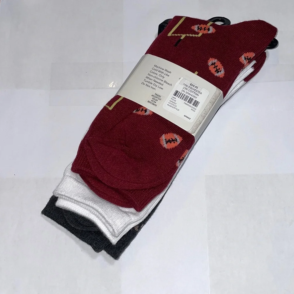 Lane Bryant Patterned 3 Pack Crew Socks Size 8-12 NWT